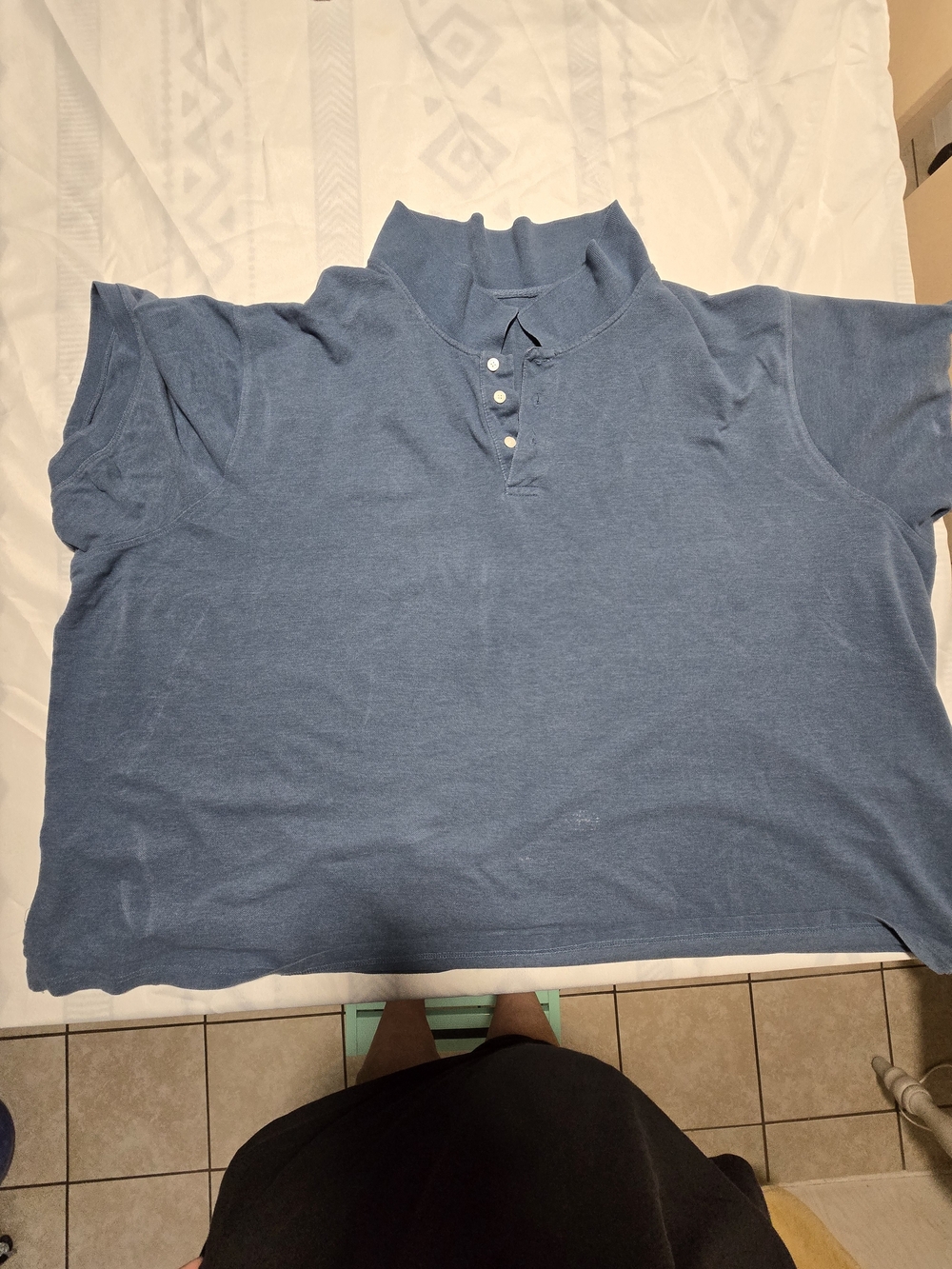 Blue Short-Sleeve Polo Top